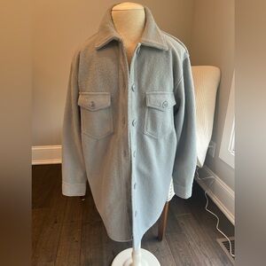 Rachel Zoe Women’s Light Blue-Grey Shacket